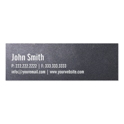 Coal Black Caterer Mini Business Card (back side)