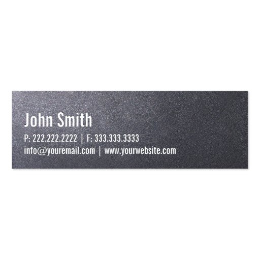 Coal Black Commercial Director Mini Business Card (back side)