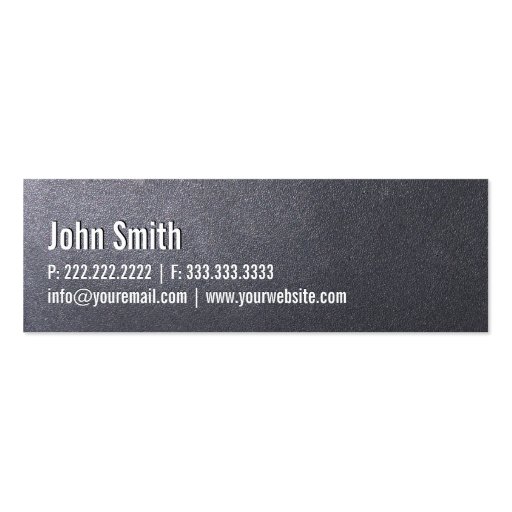 Coal Black Construction Mini Business Card (back side)