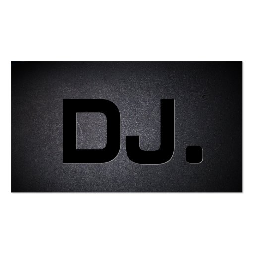 Coal Black Cool DJ Music Business Card (front side)