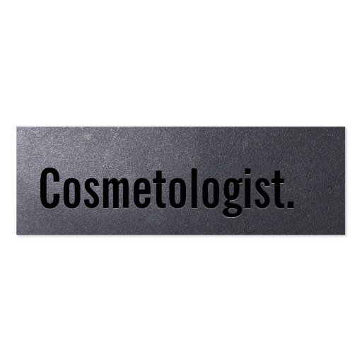 Coal Black Cosmetologist Mini Business Card (front side)