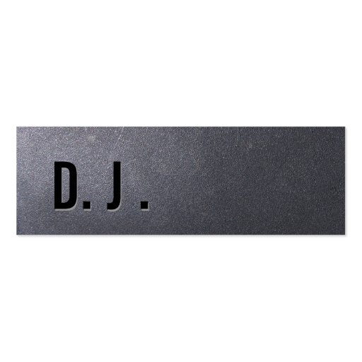 Coal Black DJ Mini Business Card (front side)