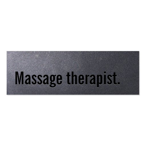 Coal Black Massage therapist Mini Business Card (front side)