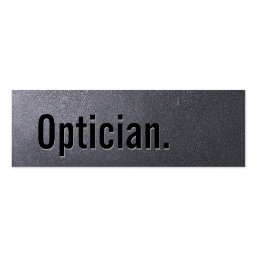 Coal Black Optician Mini Business Card (front side)