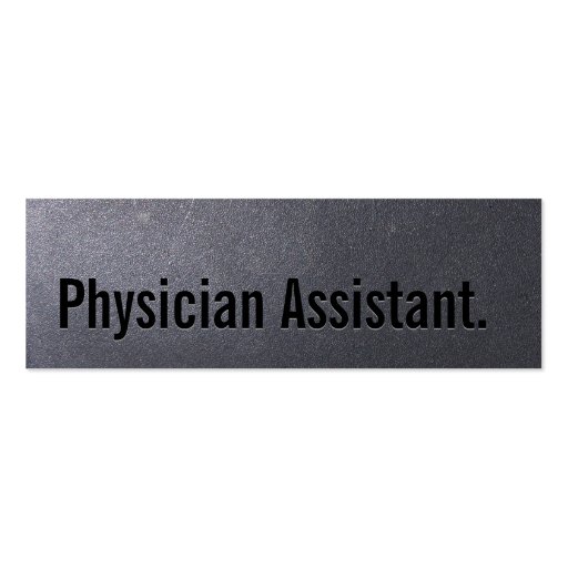 Coal Black Physician Assistant Mini Business Card (front side)