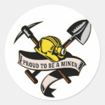coal miner hat shovel spade pickax scroll sticker