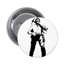 coal miner pick axe retro pinback button