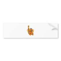 Coal Miner With Pick Ax Pump Fist Retro Bumper Sticker