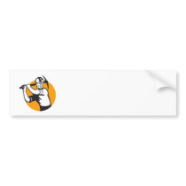 Coal Miner Working Pick Ax Retro Bumper Stickers
