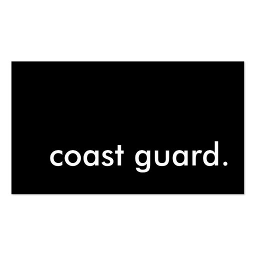 coast guard. business cards (front side)