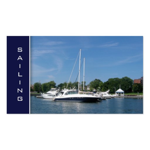 Coast Guard Business Cards Sailing Boat Blue (front side)
