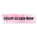 Coast Guard Mom Deep Pink Hibiscus Bumper Stickers