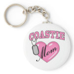 Coast Guard Mom Heart N Dog Tag Key Chain