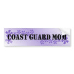 Coast Guard Mom Lilac Hibiscus Bumper Sticker