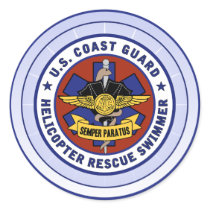 Coast Guard Rescue Swimmer Round Sticker