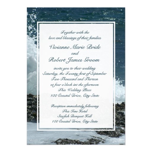 Coastal Beach Wedding Custom Invite