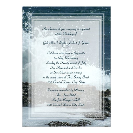 Coastal Beach Wedding Invites