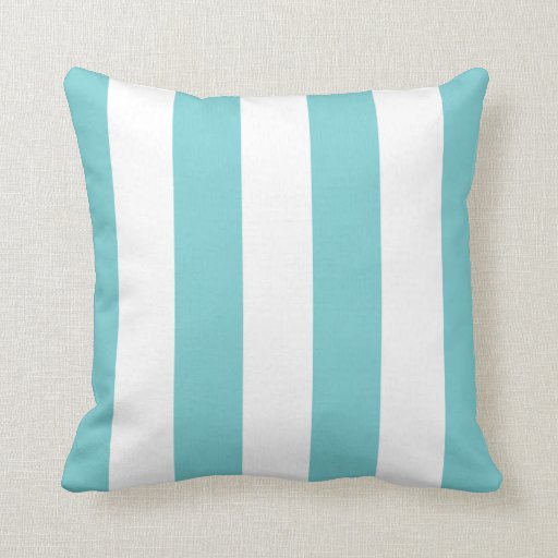 Coastal Blue Awning Stripe Throw Pillows Zazzle