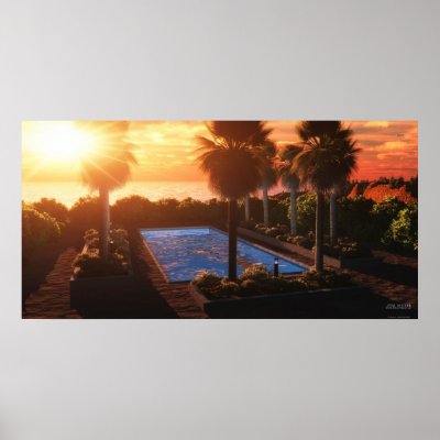 Coastal Oasis: Evening - Extreme Posters by 3dartwork