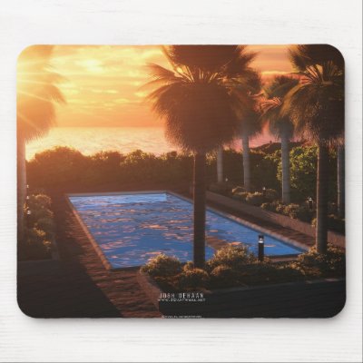 Coastal Oasis: Evening Mousepad by 3dartwork