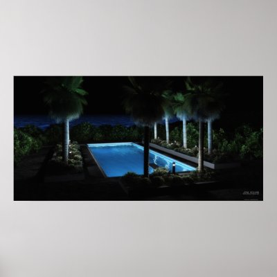 Coastal Oasis: Night - Extreme Posters by 3dartwork