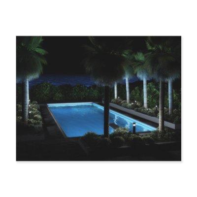 Coastal Oasis: Night Postcard by 3dartwork