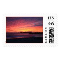 coastal sunset postage