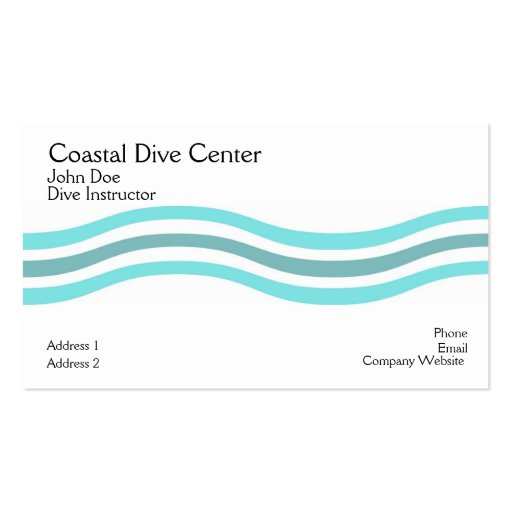 Coastal Waves Business Cards (front side)