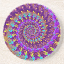 Coaster - Crazy Fractal Purple terquoise yellow