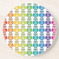 Coaster - Cute Rainbow Owl Pattern