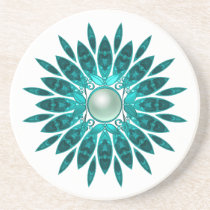 Coaster Floral Blue Teal green coasters