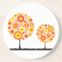 Coaster - Flower Wishing Tree Orange