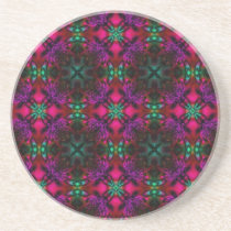Coaster - Fractal Pattern pink green purple
