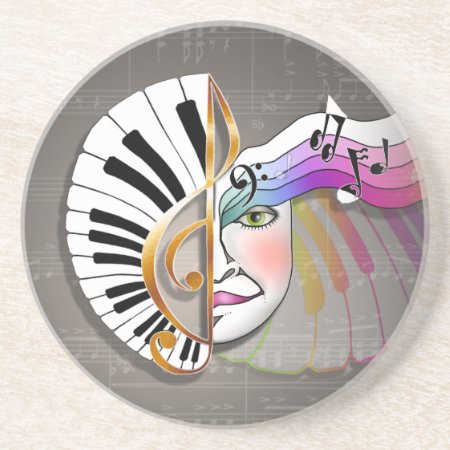 Coaster - Music Mask Piano Keyboard coaster