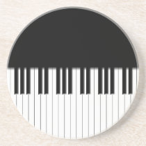 Coaster - Piano Keys black white