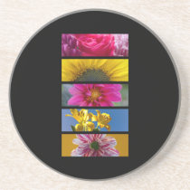Coaster - Pink & Yellow Macro Flowers