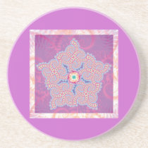 Coaster - Purple Star Fractal Pattern