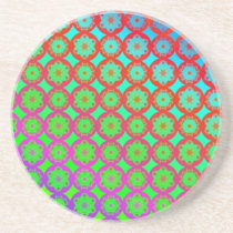 Coaster - Rainbow Mandala Fractal Pattern