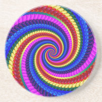 Coaster - Rainbow Swirl Fractal Pattern