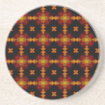 Coaster - Retro Fractal Pattern red black