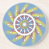 Coaster - Ships Wheel with spiral background