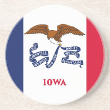 Coaster with Flag of the Iowa, USA