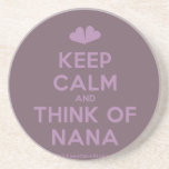 [Two hearts] keep calm and think of nana  Coasters