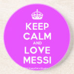 [Crown] keep calm and love messi  Coasters