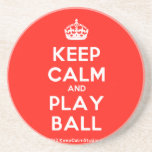 [Crown] keep calm and play ball  Coasters