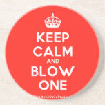 [Crown] keep calm and blow one  Coasters