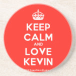 [Crown] keep calm and love kevin  Coasters