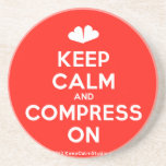 [Two hearts] keep calm and compress on  Coasters