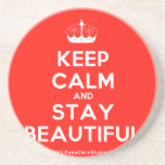 [Knitting crown] keep calm and stay beautiful  Coasters
