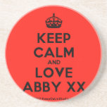 [Crown] keep calm and love abby xx  Coasters